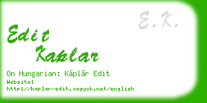 edit kaplar business card